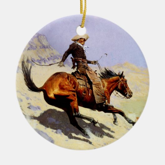 The Cowboy van Remington,  cavalerie Keramisch Ornament (Voorkant)