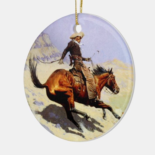 The Cowboy van Remington,  cavalerie Keramisch Ornament (Links)