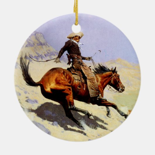 The Cowboy van Remington,  cavalerie Keramisch Ornament (Achterkant)
