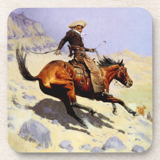 The Cowboy van Remington, Vintage Cavalry Military Drankjes Onderzetter (Voorkant)