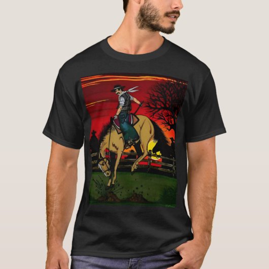 "The Cowboys" Kleurprint. T-shirt (Voorkant)