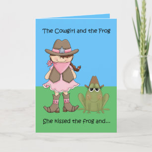 The Cowgirl and the Frog - Paardenverjaardag Kaart