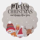 The Cozy Critters gepersonaliseerd vakantie Label Ornament Kaart (Voorkant)