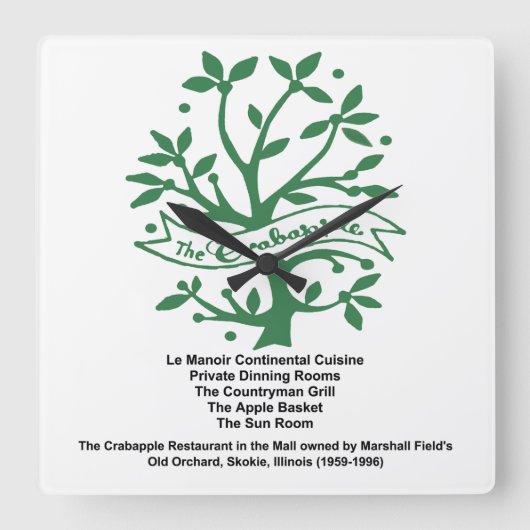 The Crabapple Restaurant, Skokie, Verenigde Staten Vierkante Klok (Voorkant)