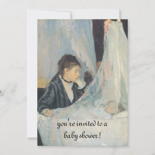 The Cradle by Berthe Morisot, Elegant Baby shower Kaart (Voorkant)