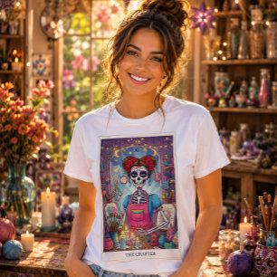 The Crafter Sugar Skull Kunstenaar Tarot T-shirt