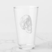"The Cranium" Gewoon Spooky B&W Pint Glass Glas (Achterkant)