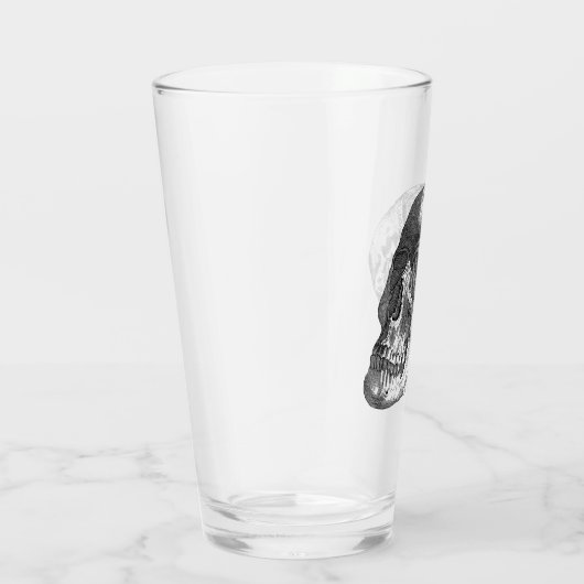 "The Cranium" Gewoon Spooky B&W Pint Glass Glas (Rechts)