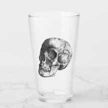 "The Cranium" Gewoon Spooky B&W Pint Glass