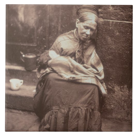 The Crawlers, van 'Street Life in London', 1877-7 Tegeltje (Voorkant)