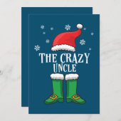 The Crazy oom - Matching Family Kerstmis Elf Feestdagenkaart (Voorkant / Achterkant)