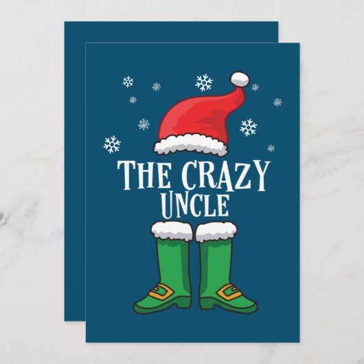 The Crazy oom - Matching Family Kerstmis Elf Feestdagenkaart (Voorkant / Achterkant)