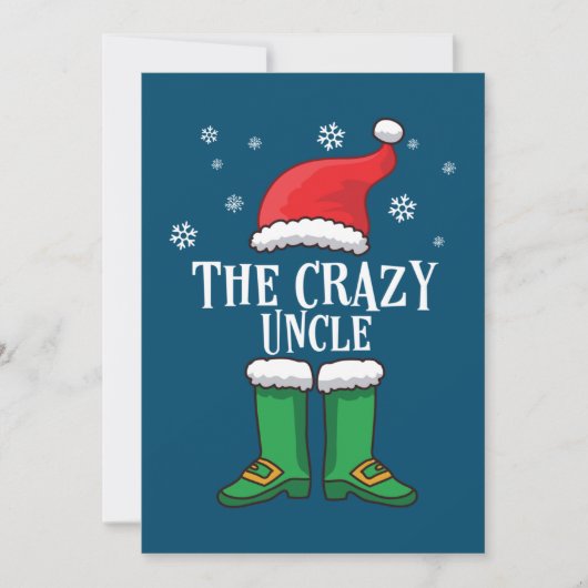 The Crazy oom - Matching Family Kerstmis Elf Kaart (Voorkant)