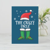The Crazy oom - Matching Family Kerstmis Elf Kaart (Staand voorkant)