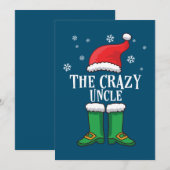The Crazy oom - Matching Family Kerstmis Elf Kaart (Voorkant / Achterkant)