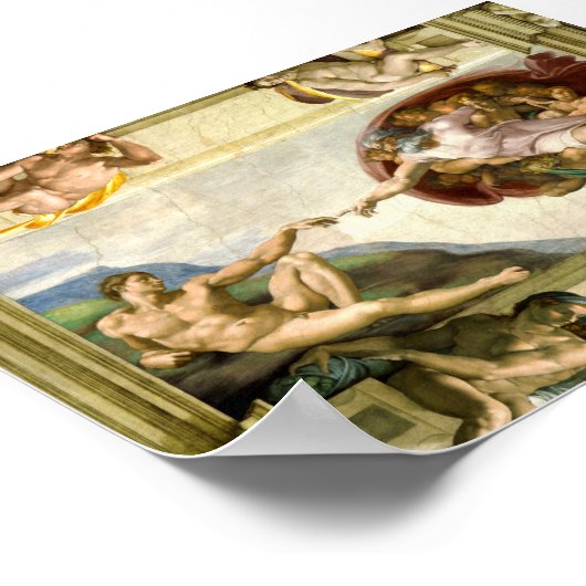 The Creation of Adam by Michelangelo Poster (Hoek)