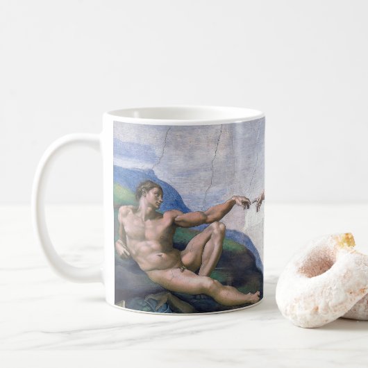 “ The Creation of Adam ” , Michelangelo Koffiemok (Met donut)