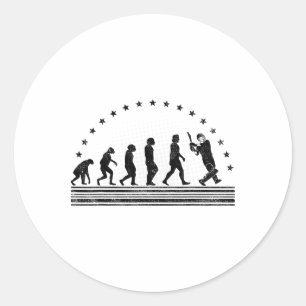 The Cricket Evolution Retro Cricketer Heren Cricke Ronde Sticker