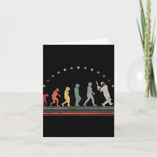 The Cricket Evolution Retro Cricketer Men Cricket  Kaart (Voorkant)