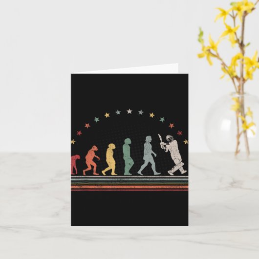 The Cricket Evolution Retro Cricketer Men Cricket  Kaart (Gele Bloem)