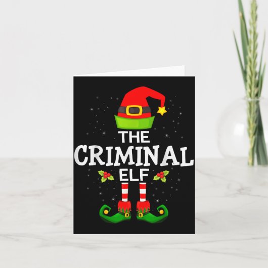 The Criminal Elf Christmas Family Matching Pajama  Kaart (Voorkant)