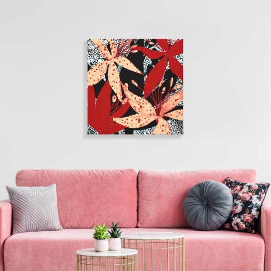 The Crimson Canopy Art Print by Beachside Designs  (Insitu (Woonkamer))