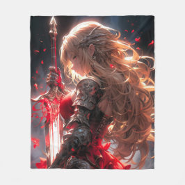 The Crimson Knight | Anime Warrior Princess Art Fleece Deken