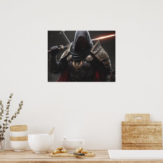 The Crimson Oathbreaker| Fantasy Warrior Poster (Keuken)