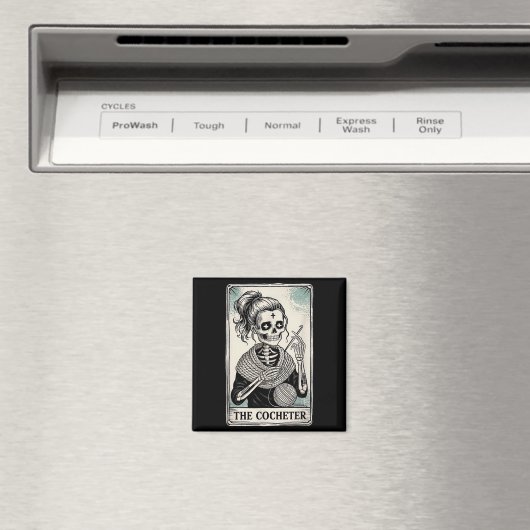 The Crocheter Tarot Card Funny Yarn Design Magneet (Insitu (Vaatwasser))