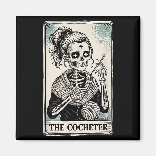 The Crocheter Tarot Card Funny Yarn Design  Magneet (Voorkant)