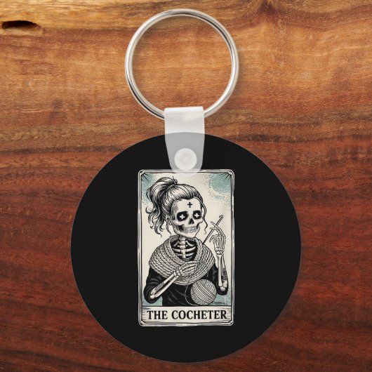 The Crocheter Tarot Card Funny Yarn Design Sleutelhanger (Voorkant)