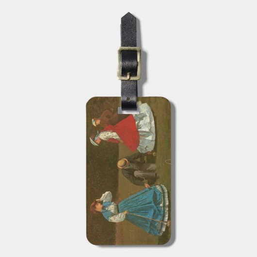 The croquet game, 1866 (olie op canvas) bagagelabel (Voorkant verticaal)