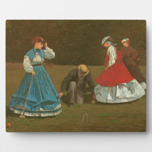 The croquet game, 1866 (olie op canvas) fotoplaat