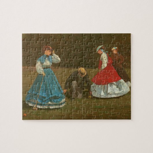 The croquet game, 1866 (olie op canvas) legpuzzel (Horizontaal)