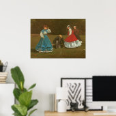 The croquet game, 1866 (olie op canvas) poster (Thuiskantoor)