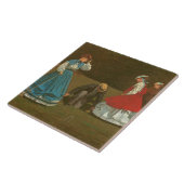 The croquet game, 1866 (olie op canvas) tegeltje (Zijkant)