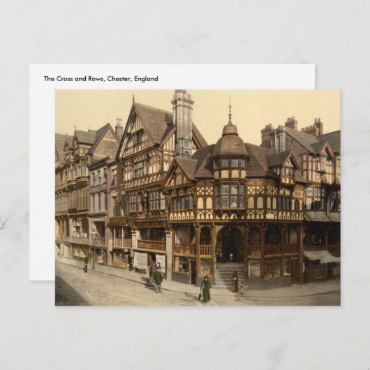 The Cross and Rows, Chester, Cheshire, Engeland Briefkaart (Voorkant / Achterkant)