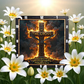 The Cross Fiery Time Philippians 4:13 Verse Vierkante Klok