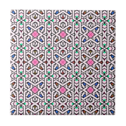 The Cross Stars in Colorful Seamless Pattern Tegeltje (Voorkant)