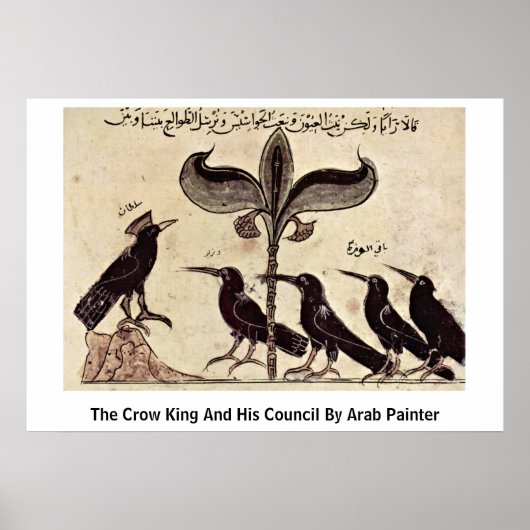 The Crow King en z'n Council by Arab Painter Poster (Voorkant)