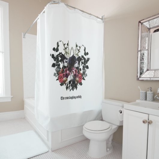 The Crow Laughing Awfully Douchegordijn (In situ)