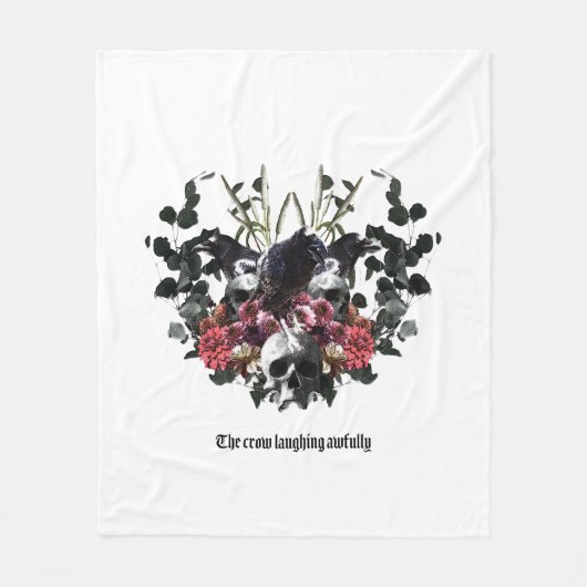 The Crow Laughing Awfully Fleece Deken (Voorkant)