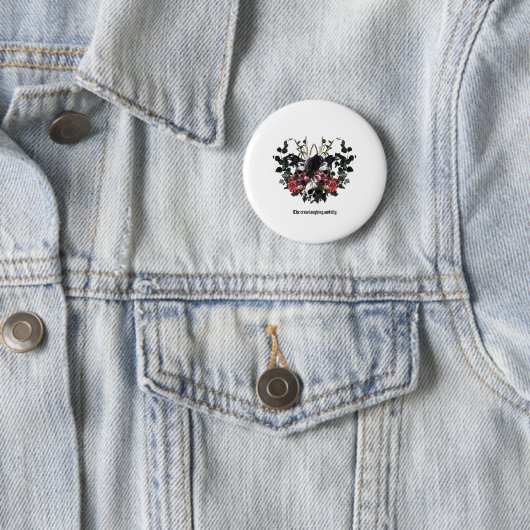 The Crow Laughing Awfully Ronde Button 5,7 Cm (In situ)