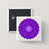 The Crown Chakra Vierkante Button 5,1 Cm (Voorkant /achterkant)