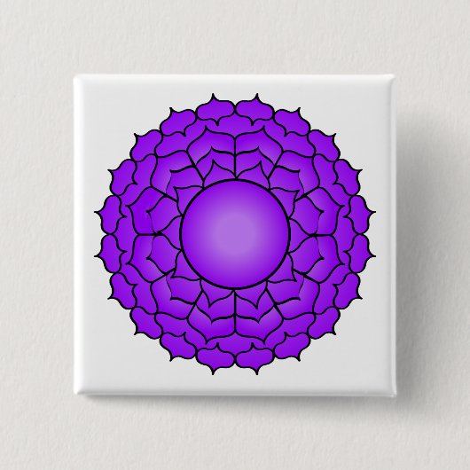 The Crown Chakra Vierkante Button 5,1 Cm (Voorkant)