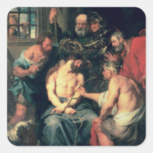 The Crowning with Thorns, 1618-20 Vierkante Sticker