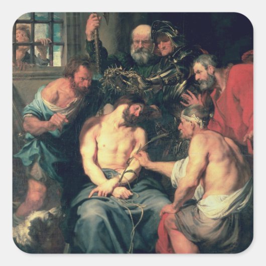 The Crowning with Thorns, 1618-20 Vierkante Sticker (Voorkant)
