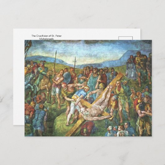 The Crucifixion of St. Peter door Michelangelo Pos Briefkaart (Voorkant / Achterkant)