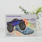The Crusher Monster Truck Invitation Kaart (Staand voorkant)