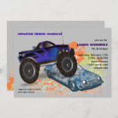 The Crusher Monster Truck Invitation Kaart (Voorkant / Achterkant)